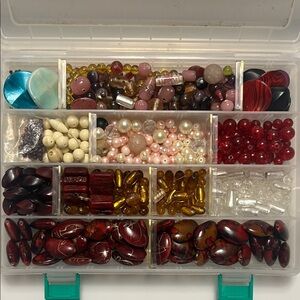 Multi-Color Bead Lot w/Storage Organizer